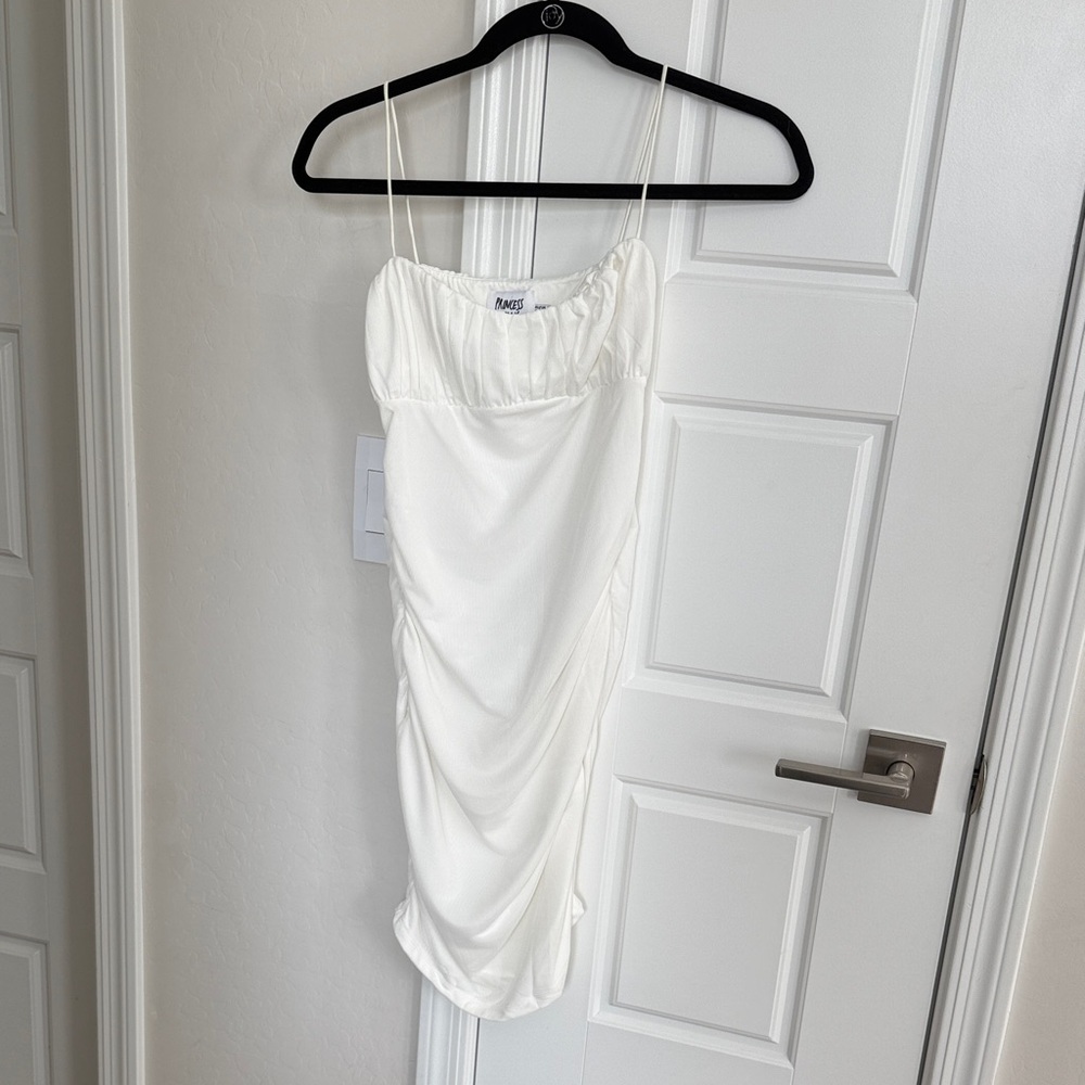 Princess Polly Ivory Strapless Ruched Slip Dress